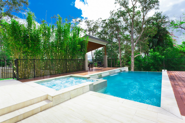 Pool with stone surround